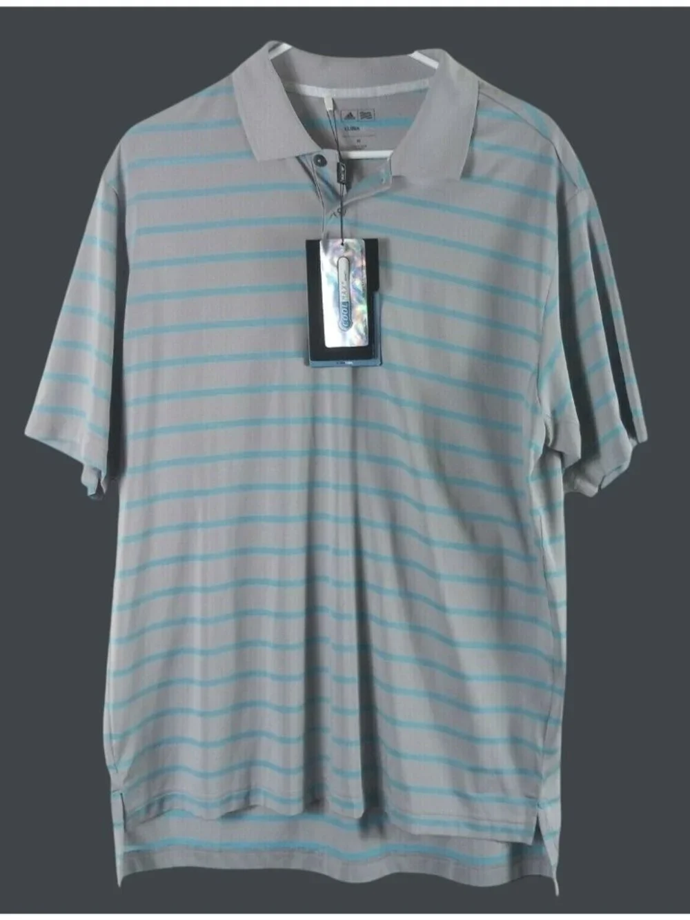 Adidas ClimaCool CoolMax Striped Polo Shirt Mens M NEW Gray Golf Gorpcore Dad